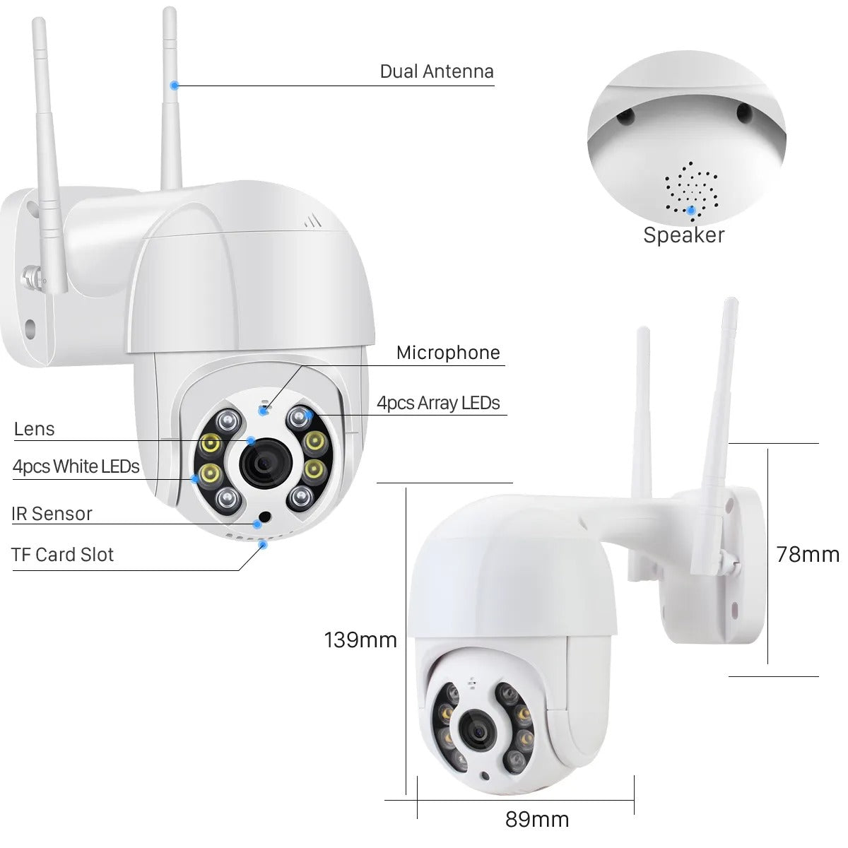 Smart Camera  Wifi de exterior, senzor de miscare , night vision,  vizualizare live pe telefon