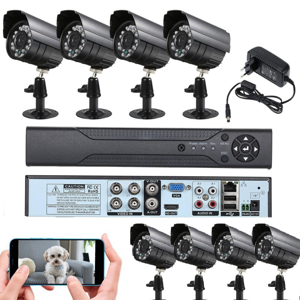 Sistem Video CCTV 8 Camere, HDMI, Lentile 3,6mm Unghi Larg, Aplicatie Telefon