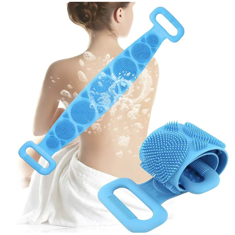 Perie de spălat pe spate cu bandă din silicon - Curățare precisă și eficientă a zonei dorsale!