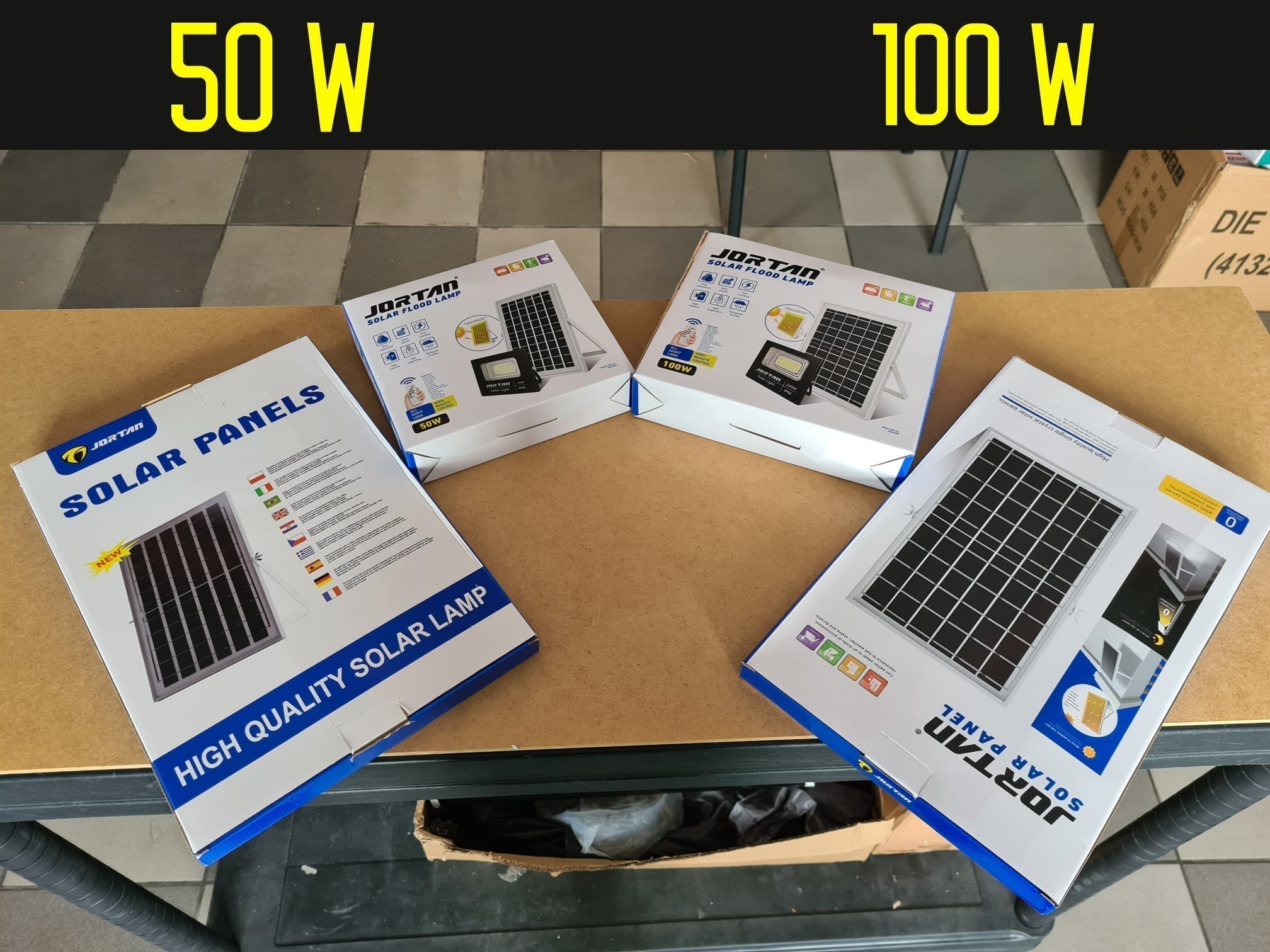 Proiector Solar Jortan 200W, Lampa Incarcare Solara +Panou Solar