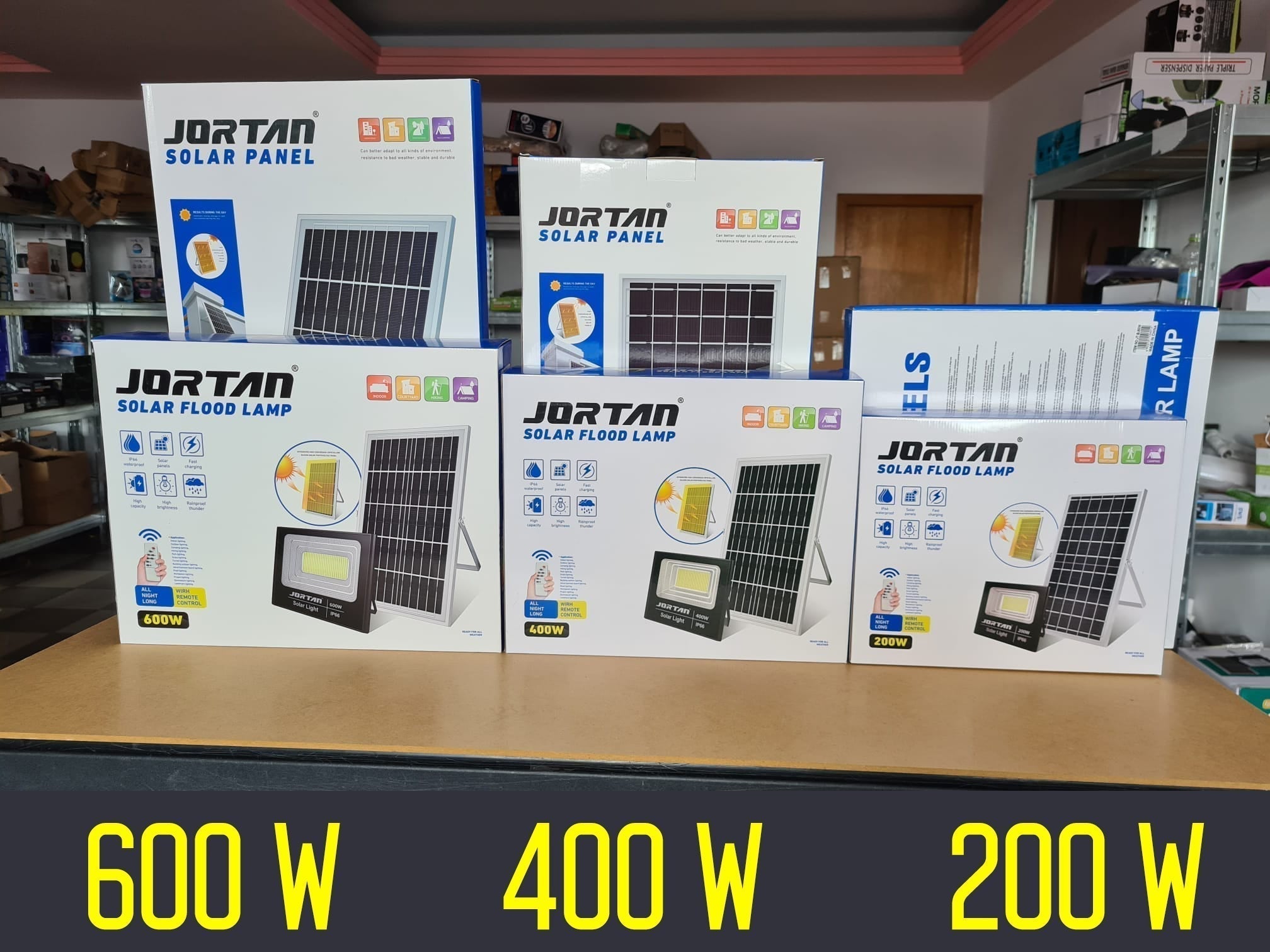 Proiector Solar Jortan 400W, Lampa Incarcare Solara +Panou Solar