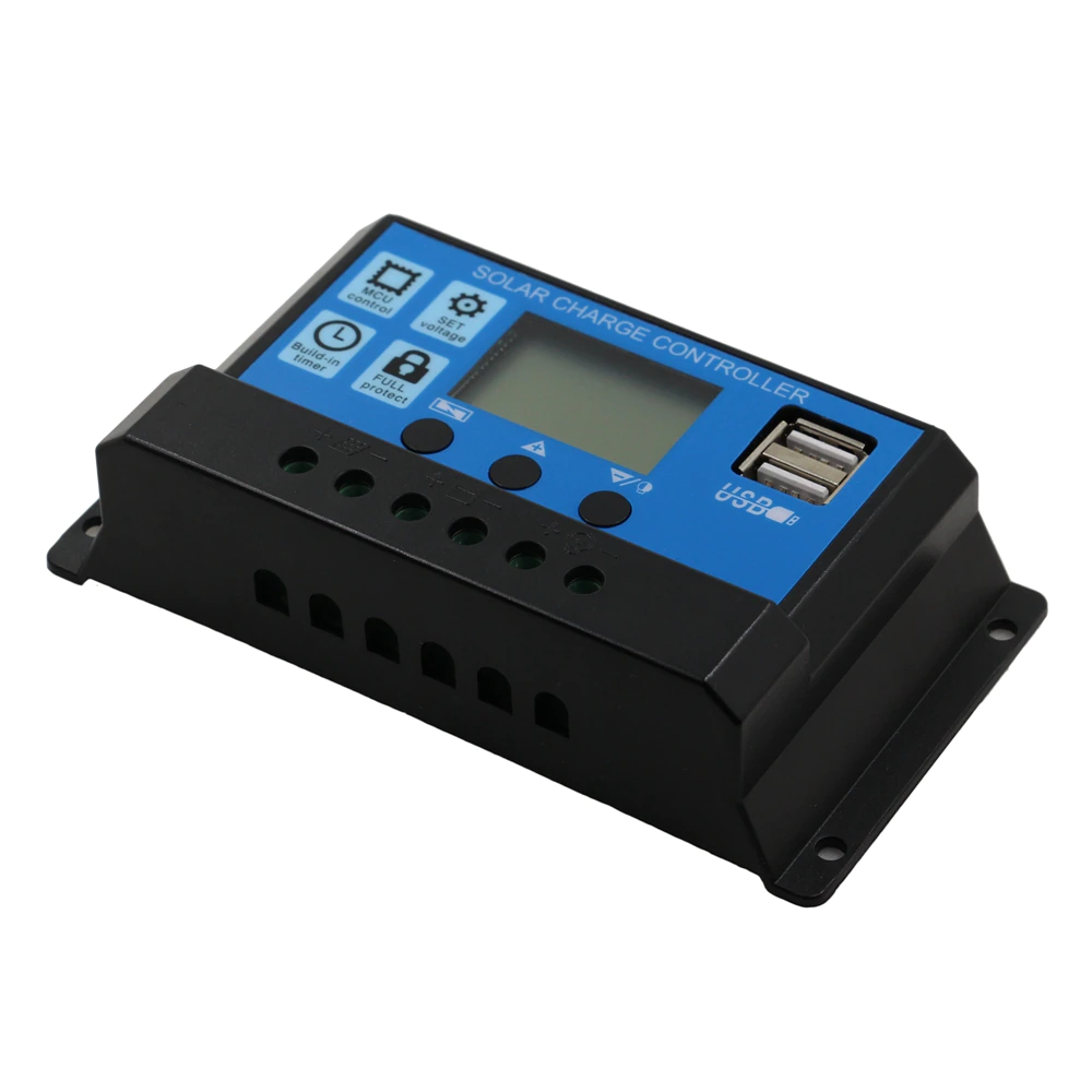 Controler 30A Regulator Solar PWM 12V 24V pentru Panou Fotovoltaic de maxim 720W(24V) cu 2 mufe USB