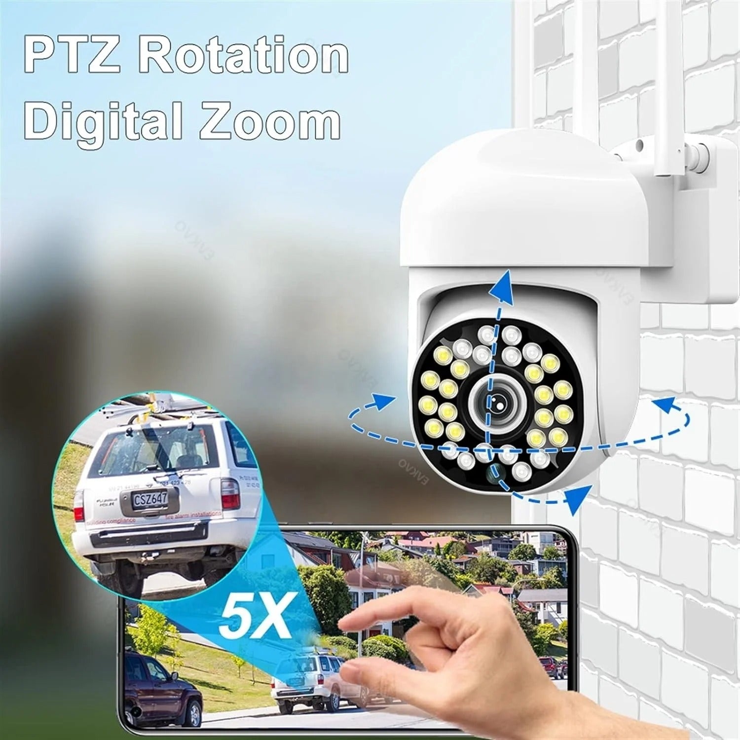 Pachet x3 Camera Wifi de Exterior Jortan Color + 3 Card 32 GB, Senzor de Miscare, Night Vision, Vizualizare Live pe Telefon