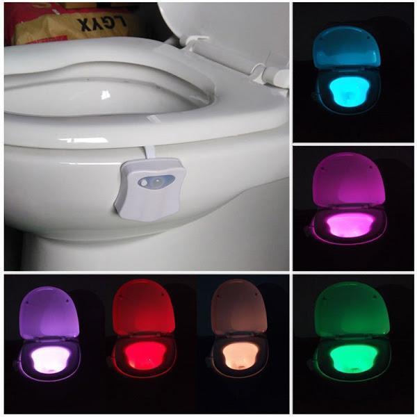 Lampa led pentru vasul de toaleta cu senzor de miscare si 8 lumini